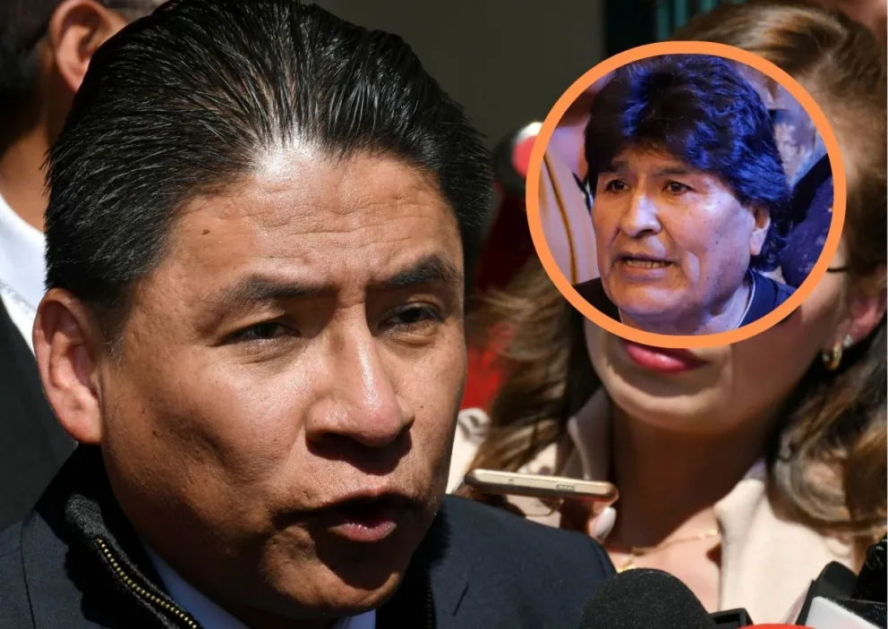 Evo Morales y el exministro de Justicia. Foto: Captura de video