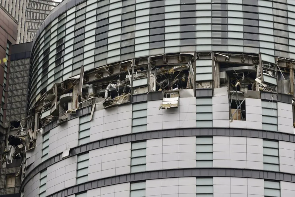 Un piso destruido en el edificio de la ciudad taiwanesa de Taichung. Foto: EFE