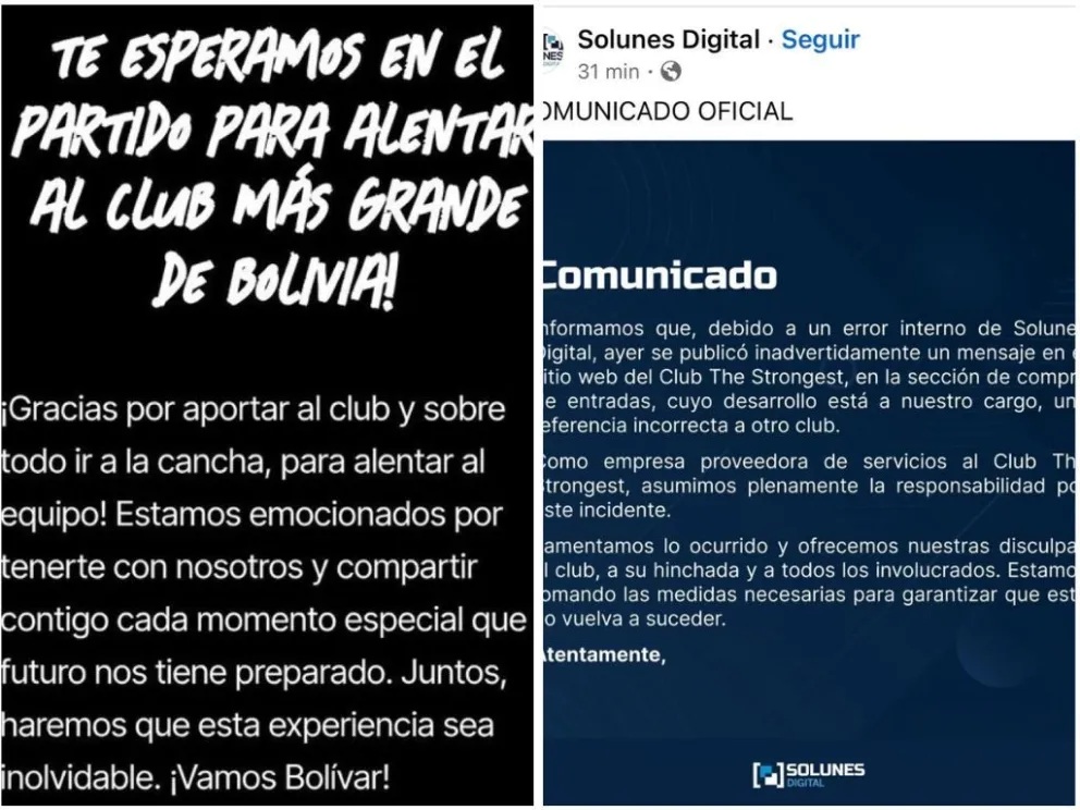 El reclamo y la disculpa publicados en redes sociales. Foto: Composición.