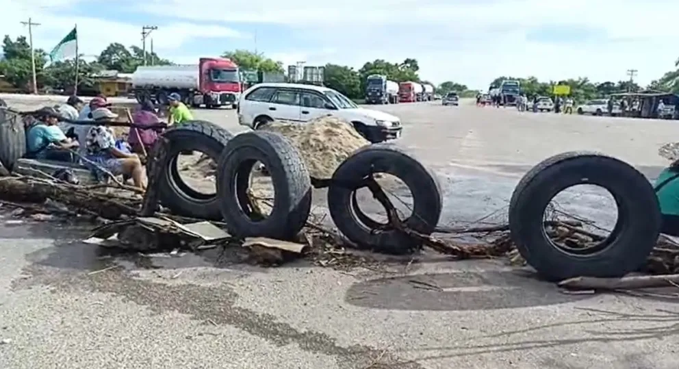 Uno de los puntos cortado en la ruta 9. Foto: Captura de video