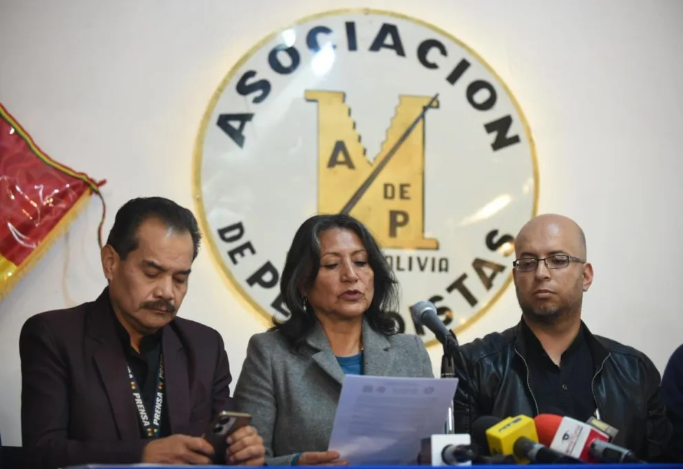 Zulema Alanes, presidenta de la Asociación Nacional de Periodistas de Bolivia. 