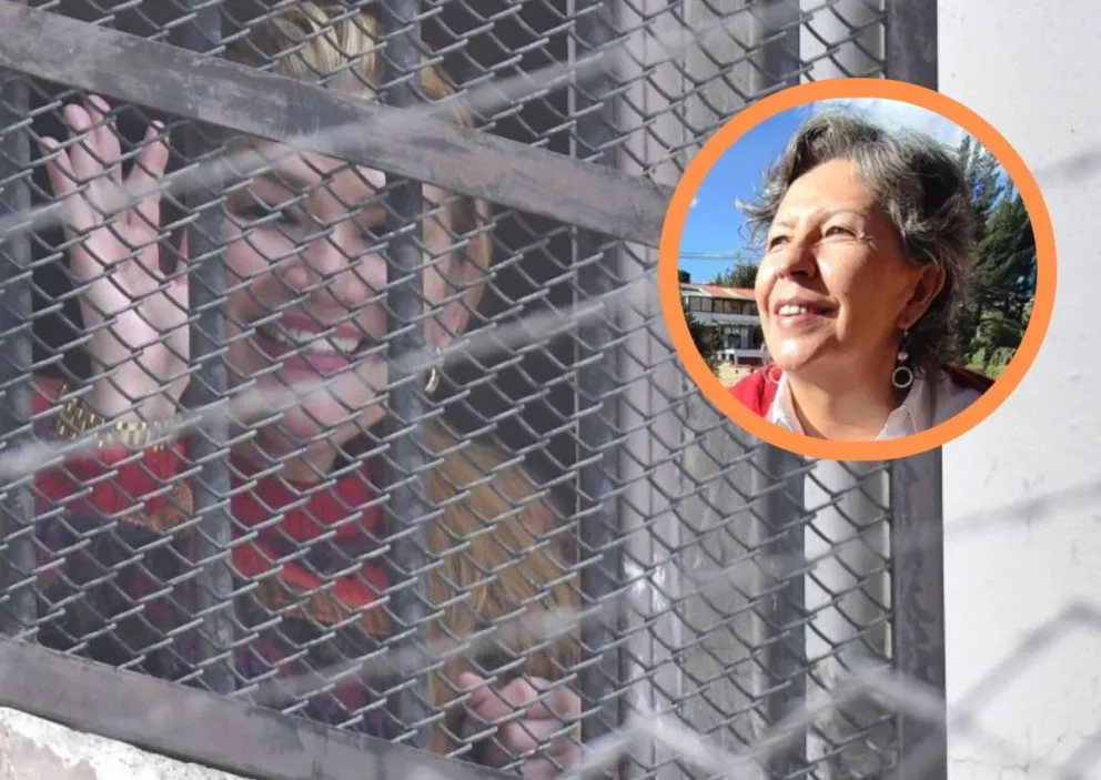 Jeanine Añez en el penal de mujeres de Miraflores. Foto: APG y Visión 360 