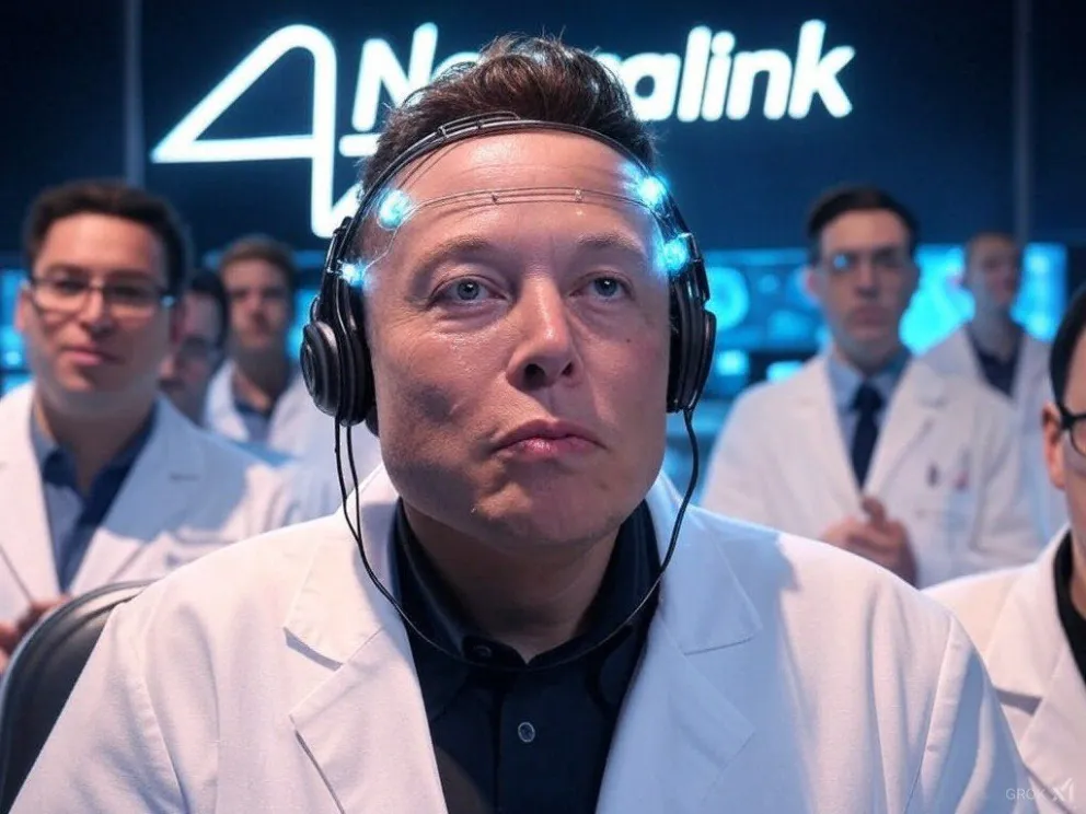 El magnate Elon Musk probando un implante de Neuralink. Foto: @DrClownPhD