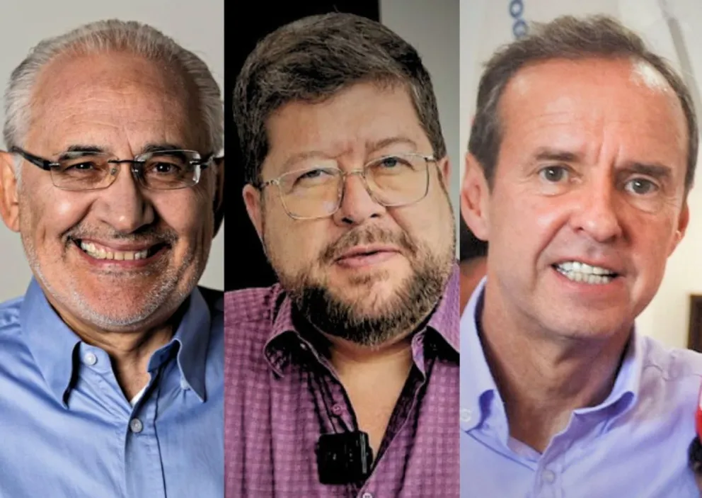 Carlos Mesa, Doria Medina y Tuto Quiroga en un combo de imágenes. Fotos: RRSS y APG