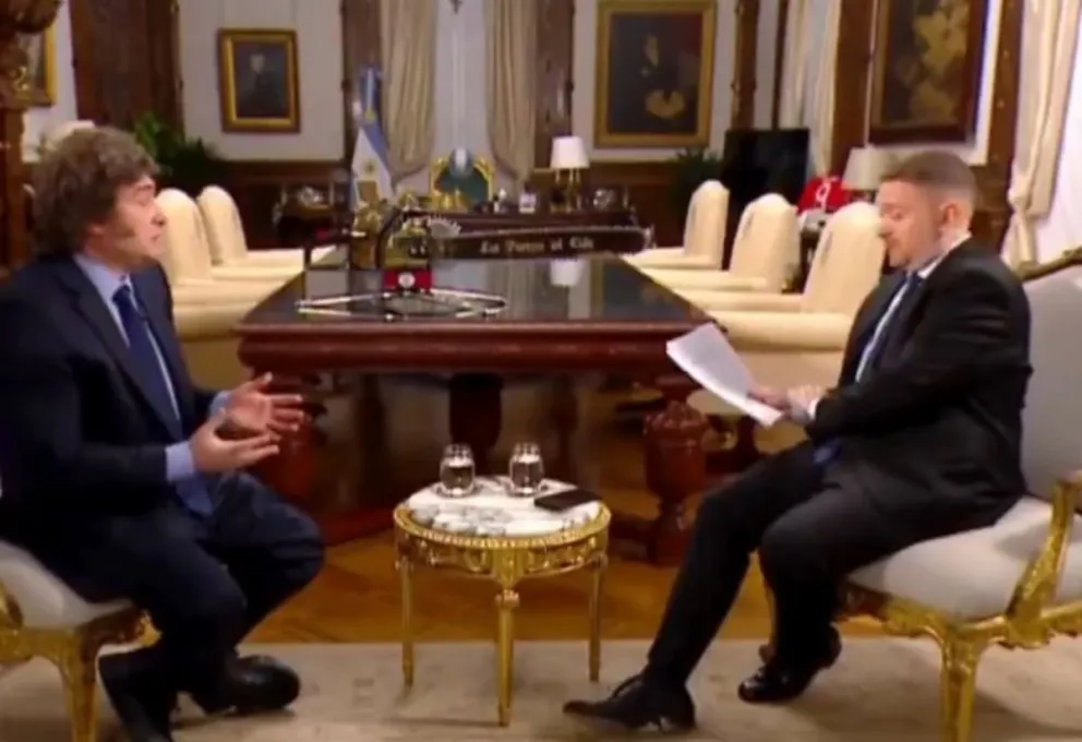 El mandatario argentino durante la entrevista con Jonatan Viale. Foto: Captura de video