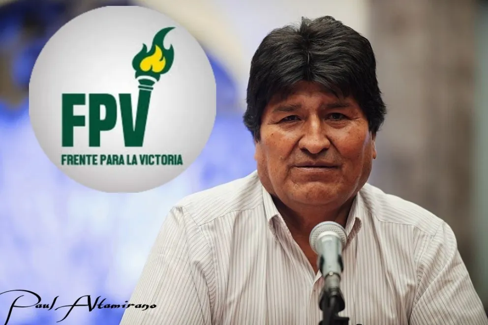 Evo Morales  en una composición publicada por Radio Kawsachun Coca