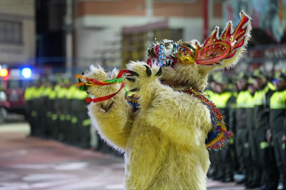 Lanzamiento del plan de operaciones "Carnaval del Bicentenario, tradición con seguridad".  Foto: Policía Boliviana