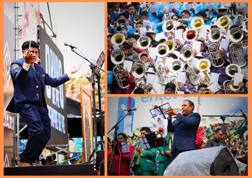 El Festival de Bandas, este sábado en Oruro. Fotos: APG 