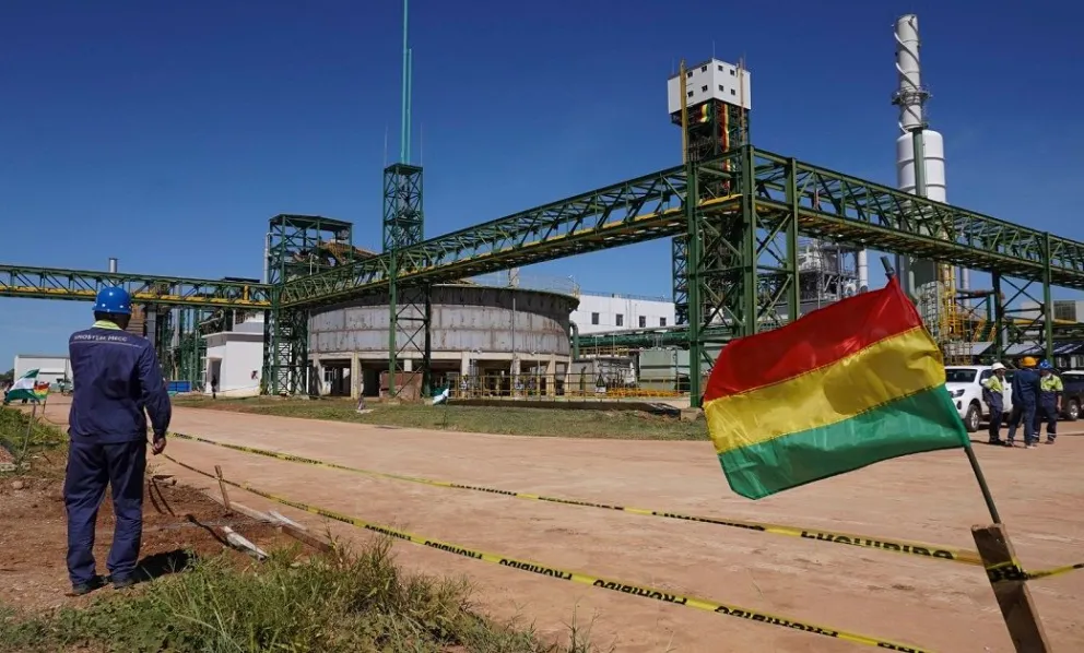 El complejo siderúrgico de El Mutún, fue inaugurado el lunes. Foto. APG