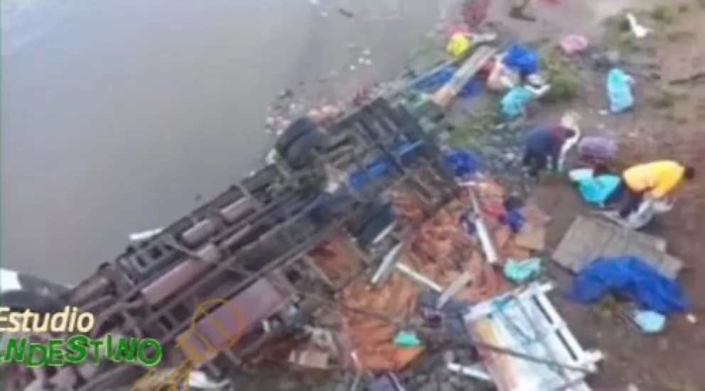Imagen del accidente en Oruro. Foto: Captura de video