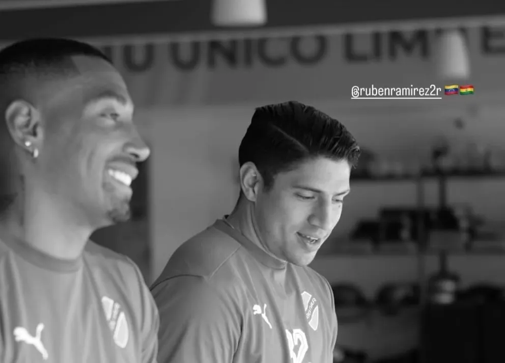 Quinteros (izq.) y Ramírez durante su trabajo diferenciado. Foto: Jairo Quinteros.