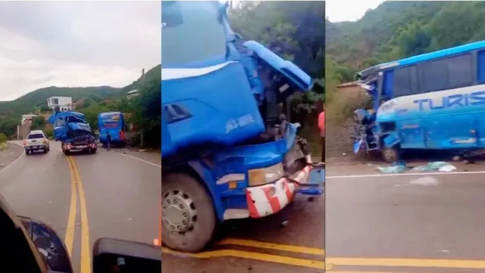 Imagen del accidente en la carretera Sucre-Potosí, cerca de El Campanario, este martes. Foto: Red Uno