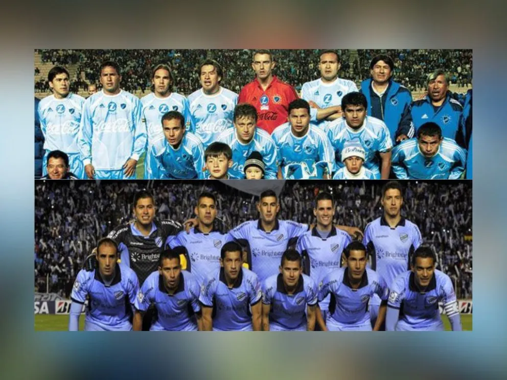 Arriba la formación de 2004, abajo la de 2014. Jugarán un partido el 23 de marzo. 