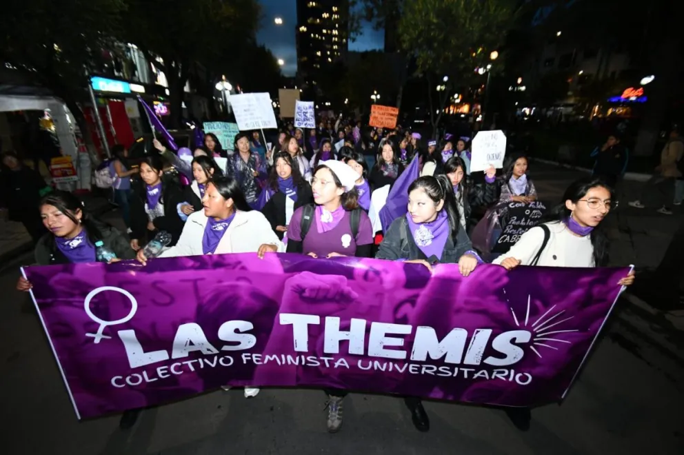 Marcha por el Dia Internacional de la Mujer.    Foto: APG