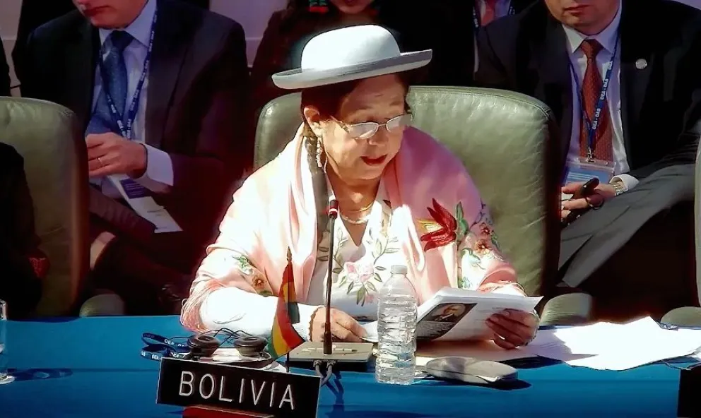 La canciller Celinda Sosa, en la OEA. Foto: Captura OEA