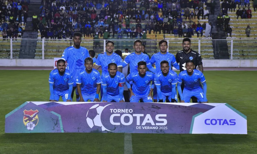 El onceno celeste que venció a FC Universitario en La Paz. Foto: APG.