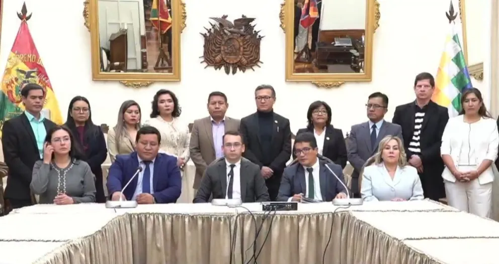 Representantes del Órgano Judicial en conferencia de prensa. Foto: Captura de video