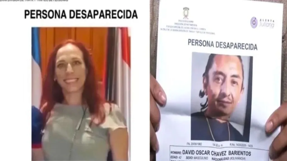 Sandra Vergara Antelo y David Oscar Chávez Barrientos fueron reportados como desaparecidos el 25 de febrero. Foto: Policía Boliviana