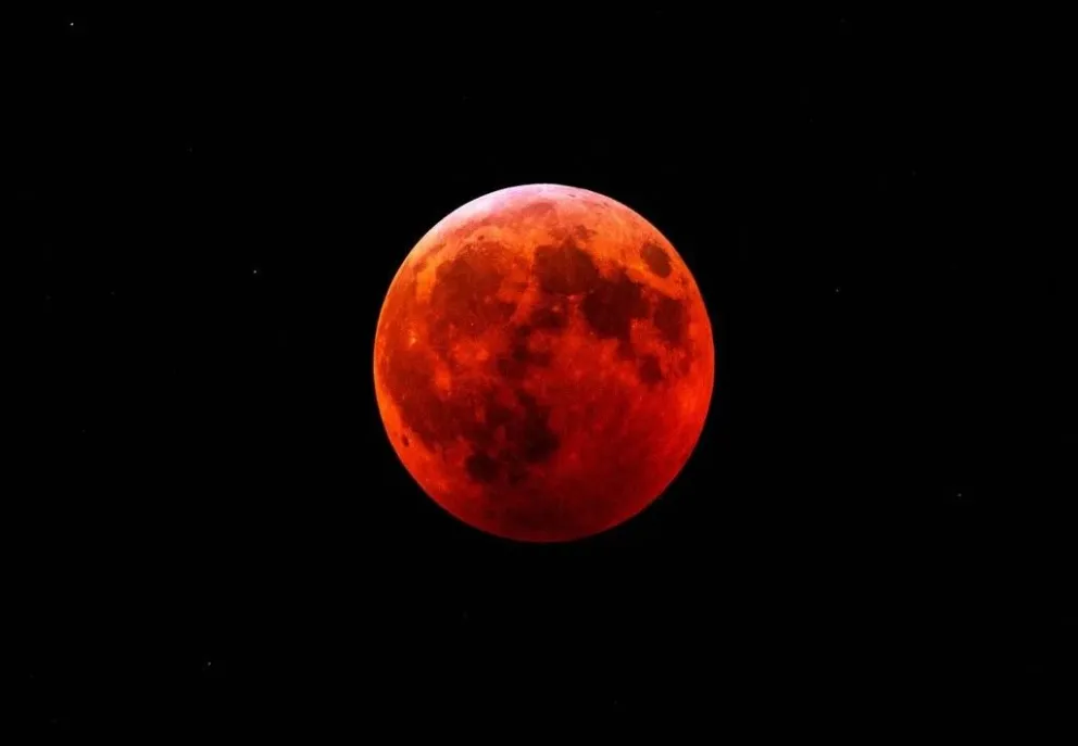 Imagen amplificada de una Luna de Sangre pasada. Foto: Meteored