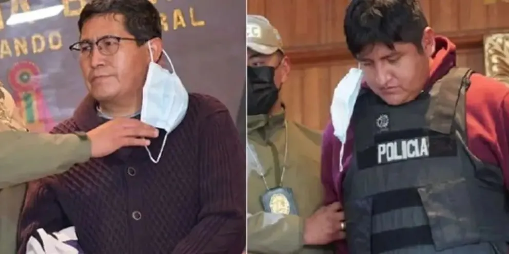 El exjuez Rafael Alcón y el feminicida Richard Choque. Foto: Facebook Eduardo Del Castillo