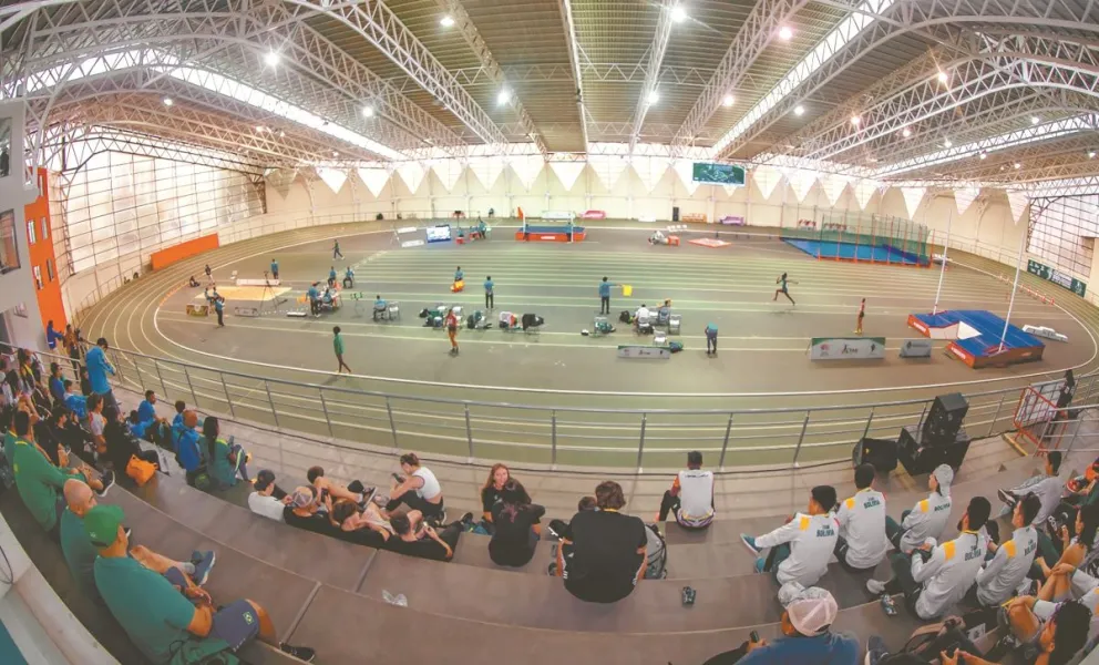 Una imagen panorámica del Estadio de Atletismo en Cercado, Cochabamba. Foto: Cocha Somos Campeones.