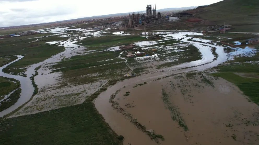 Comunidades de Viacha afectadas por las inundaciones. Foto: GAMV
