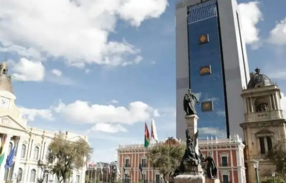 Una vista de la Casa Grande del Pueblo, en la ciudad de La Paz. Foto: ABI