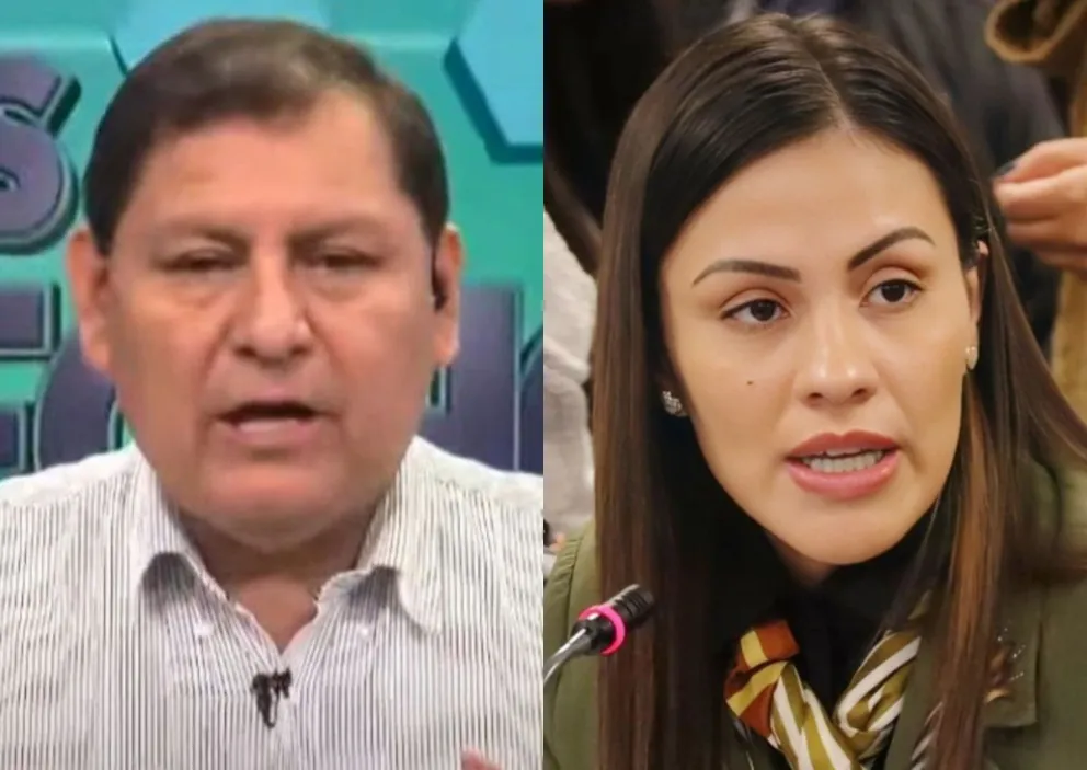 El director del INRA, Elogio Núñez, en entrevista con Bolivia TV y la diputada María René Álvarez. Fotos: BTV y RRSS de Álvarez