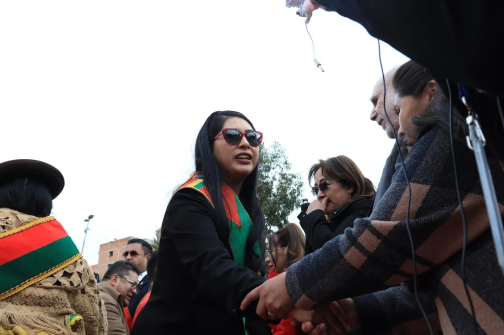 Eva Copa durante los actos por el aniversario de El Alto. Foto: APG