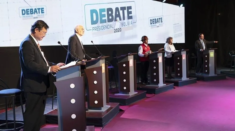Candidatos que debatieron en el proceso electoral de 2020. Foto: Los Tiempos