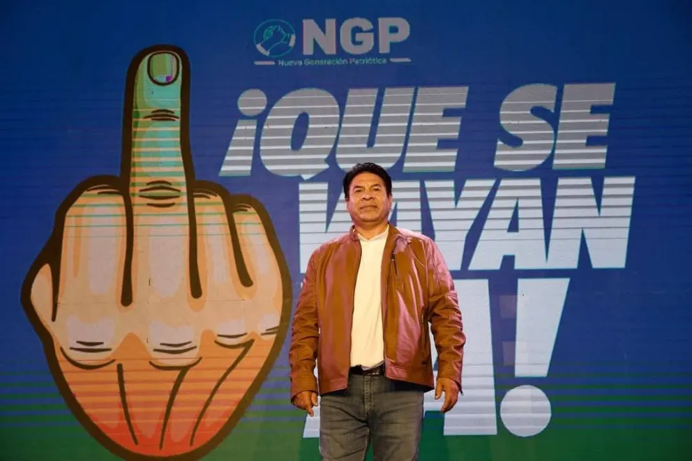 El empresario Édgar Uriona, durante su presentación como candidato presidencial para los comicios de agosto. Foto: NGP