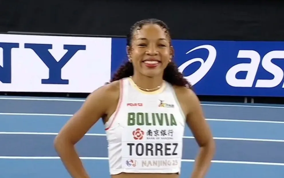 Torrez previo a su carrera en el Mundial Indoor. Foto: FAB.