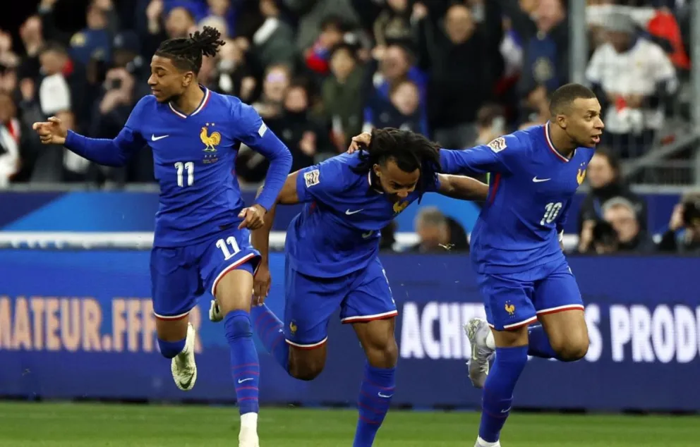 Los franceses celebran su pase a las semifinales. Foto: EFE.
