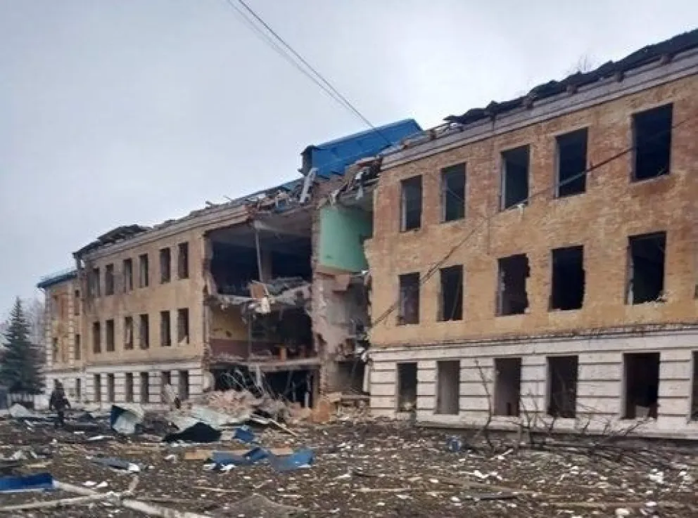 Una escuela de arte destruida en Sumi, tras el ataque ruso. Foto: @Fibrik_Oficial