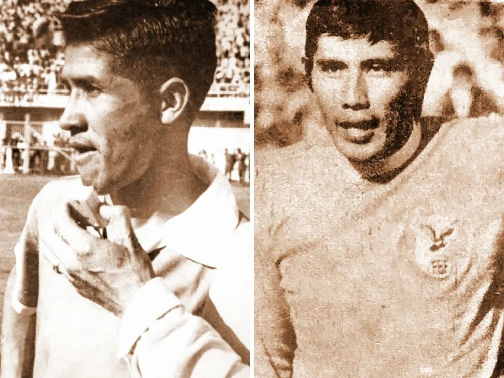 Máximo Alcócer (izq.) y Porfirio Jiménez, goleadores bolivianos de distintas épocas.
