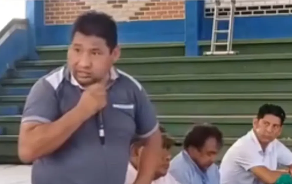 Santos, durante un encuentro con dirigentes evistas, la tarde del martes. Foto: Captura de video