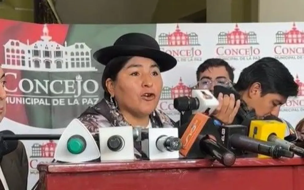 Lourdes Chambilla, presidenta del Concejo Municipal de La Paz. Foto: captura
