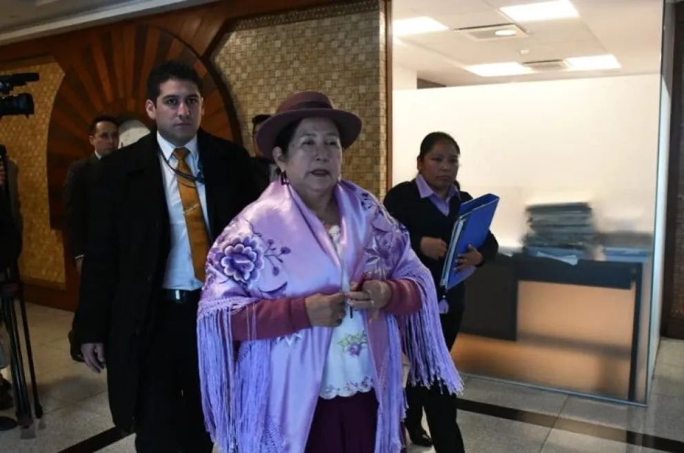 La canciller Celinda Sosa en la Asamblea Legislativa Plurinacional (ALP). Foto: APG