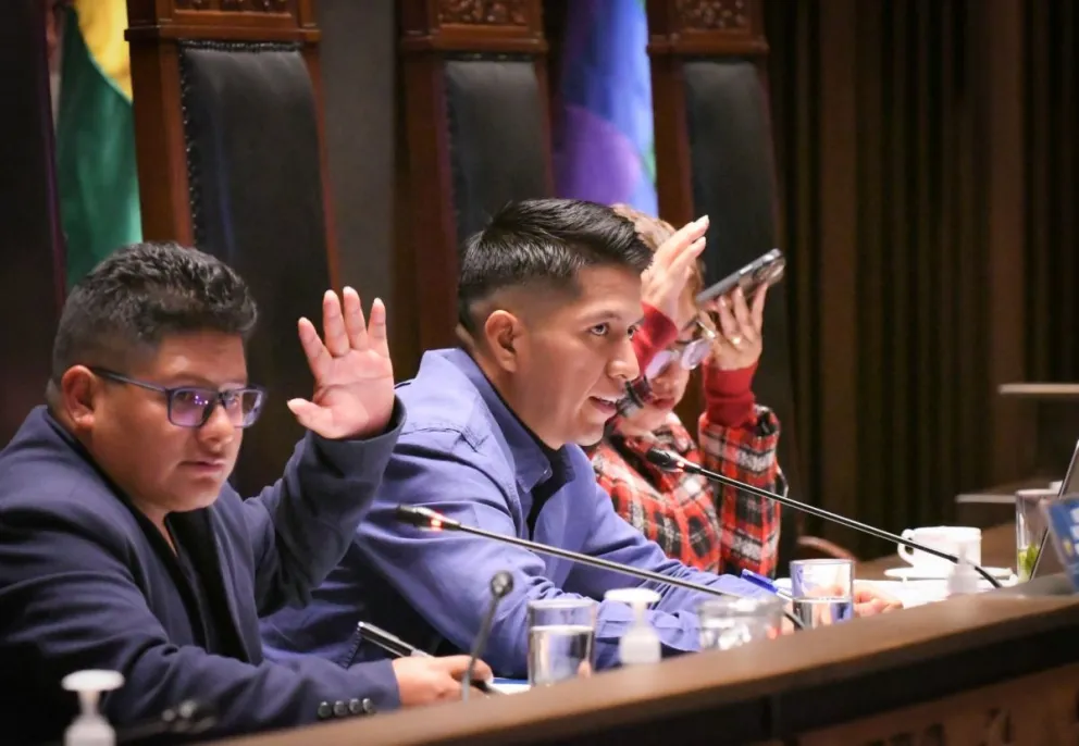 Andrónico Rodríguez durante una sesión en el Senado. Foto: @AndronicoRod