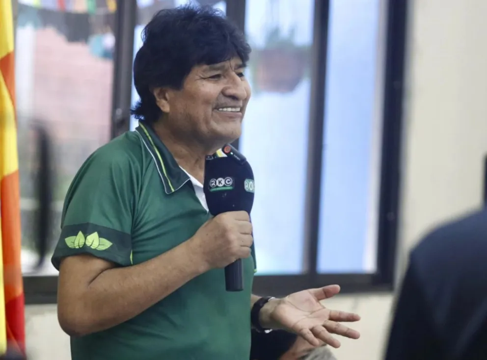 Morales en una actividad en el Trópico, el 25 de marzo. Foto: RRSS del exmandatario 