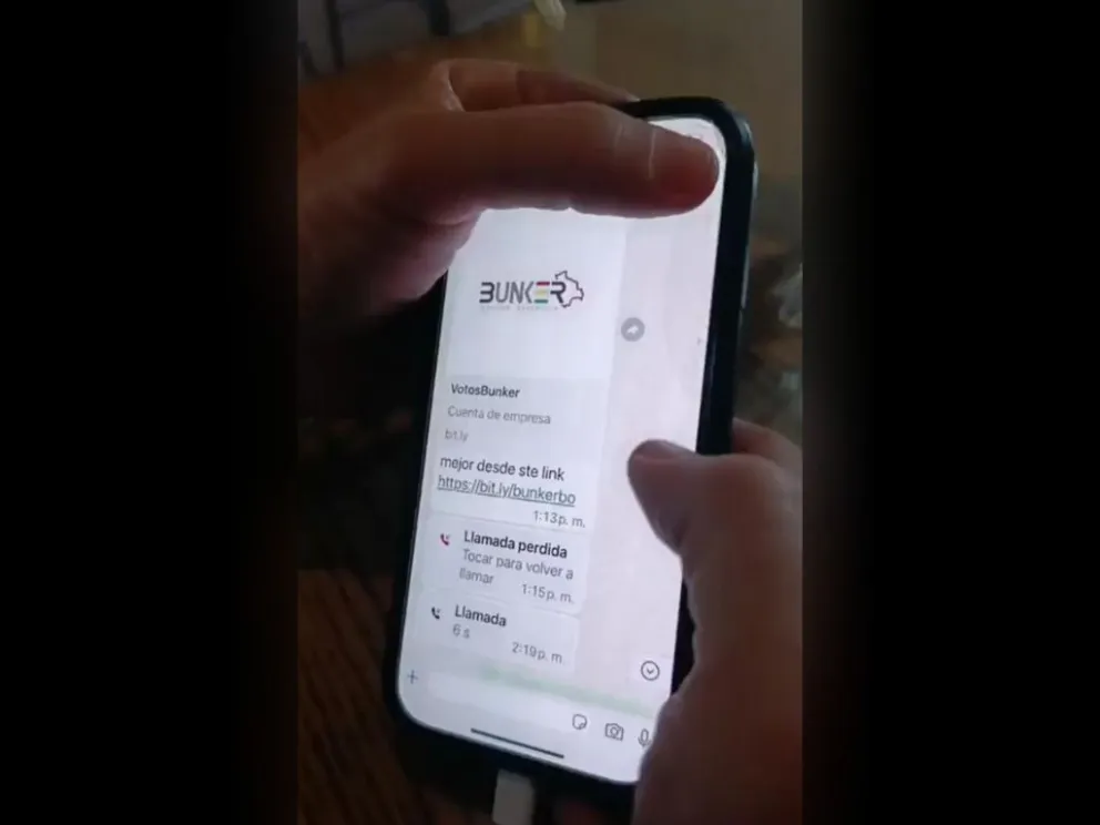 La aplicación de El Búnker para las "primarias" en un teléfono móvil. Foto: Captura de video