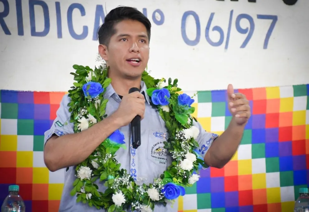Andrónico Rodríguez, presidente de la Cámara de Senadores, en un ampliado en el Chapare. Foto: Cámara de Senadores