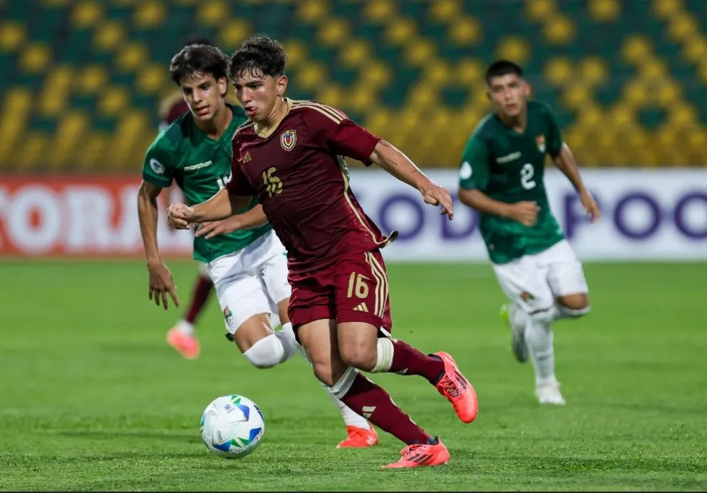 Incidencias del partido que jugaron las selecciones de Bolivia y Venezuela en la ciudad de Cartagena. Foto. Conmebol