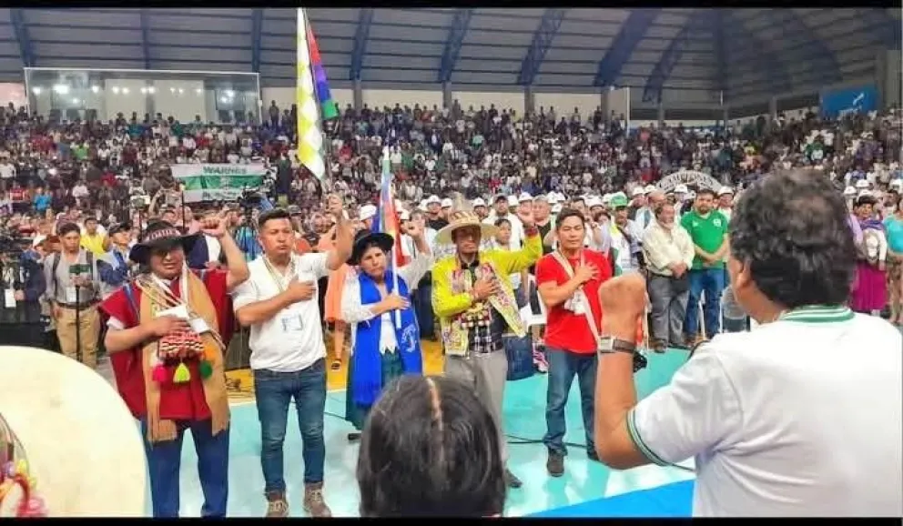 Evo Morales este fin de semana durante el congreso en el Trópico de Cochabamba. Foto: @evoespueblo