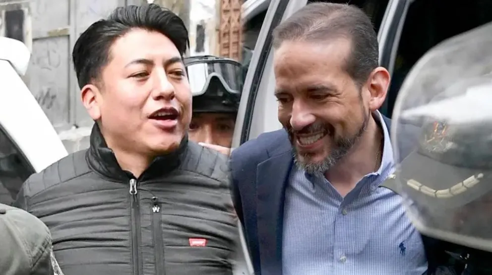 El gobernador de Santa Cruz, Luis Fernando Camacho, y del exlíder cívico potosino, Marco Antonio Pumari. Foto: Archivo