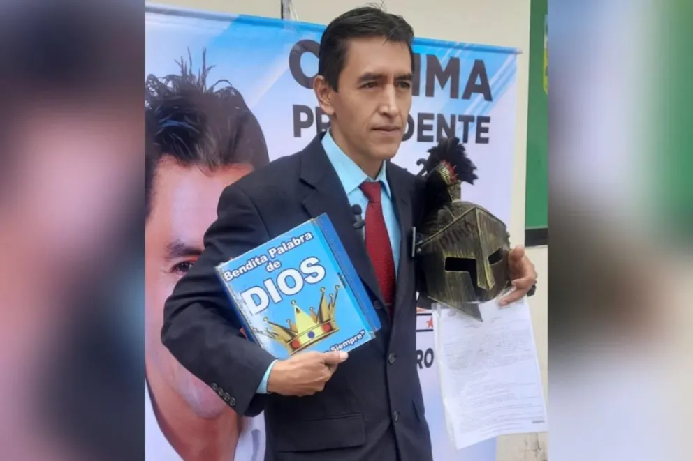 Cadima, este miércoles, en el anuncio de su candidatura. Foto: El Deber