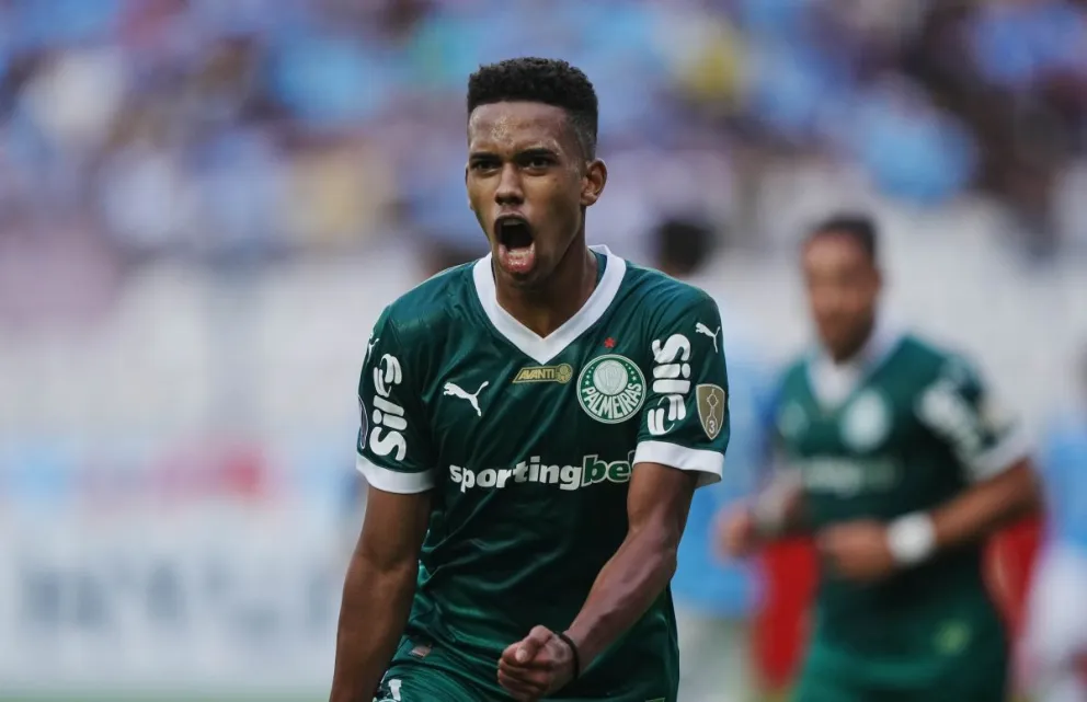 Estevao celebra uno de los goles del Palmeiras. Foto: Conmebol