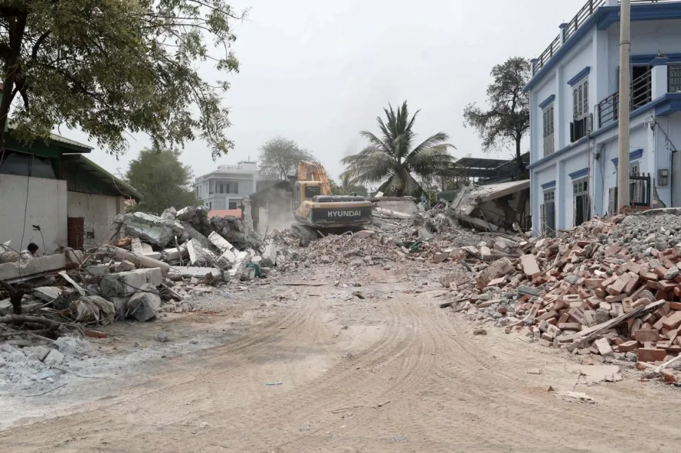 Daños causados por el terremoto del 28 de marzo en Birmania. Foto: EFE