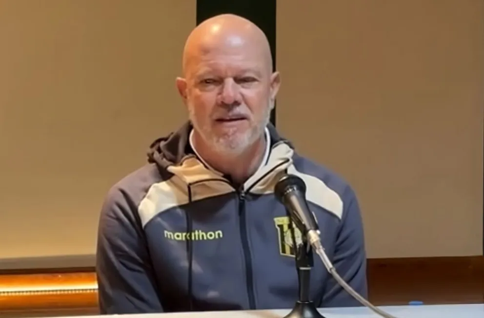 Antonio Carlos Zago, el DT del Tigre,durante la conferencia de prensa a la conclusión del partido. Foto: captura de pantalla