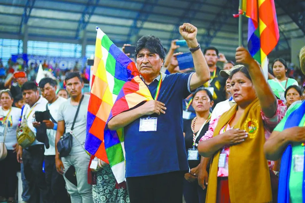 El expresidente del MAS, Evo Morales, en una anterior conferencia de prensa. Foto: Archivo